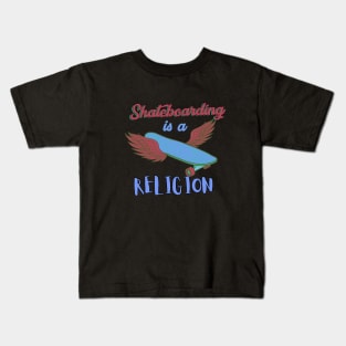 Retro Skateboarding is a Religion Kids T-Shirt